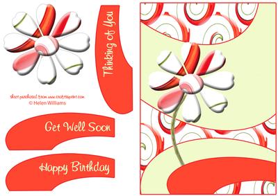 Floral Swirl in Orange & Green