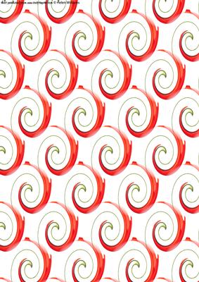 Floral Swirl in Orange & Green Paper
