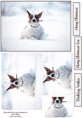 Jack Russel Through the Snow Pyramid Topper