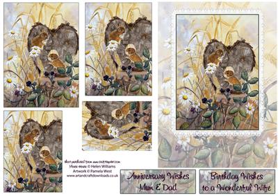 Field Mice & Lace Pyramid Card Front
