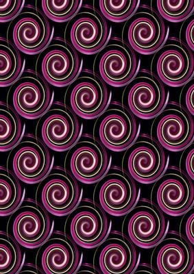 Floral Swirl in Black & Pink
