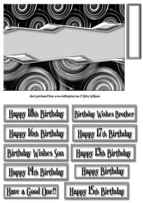 Metallic Contemporary Teenage Male Card Front