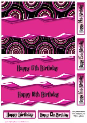 Pink Swirl Contemporary Teenager Card Front