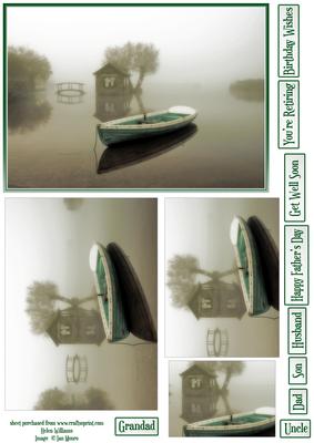 Misty Morning Boat Pyramid 7x5inch