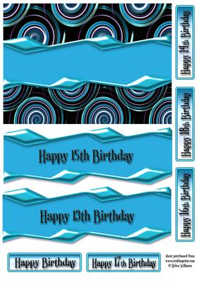 Blue Swirl Teenager Contemporary Card Front