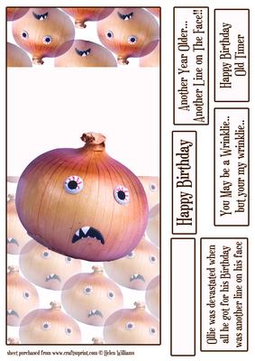 Humorous Onion Over the Edge Wrinkle Card