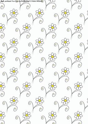 Daisy on White. Funky Flowers Backing Paper