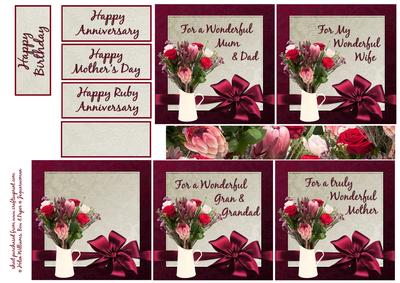 Rose & Protea Bouquet Toppers