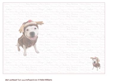 Staffordshire Bull Terrier Christmas Insert (7x5inch Card)