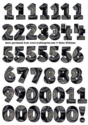 Male Black & Grey 'space Swirl Number Sheet