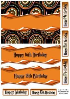 Orange Swirl Teenager Card Front
