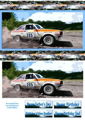 Ford Escort Arty Rally Dl or A5 Card Front