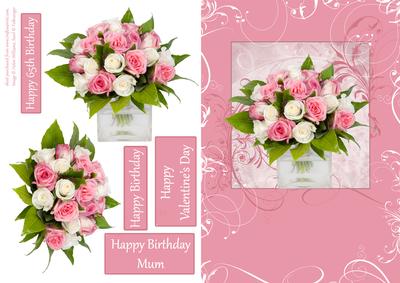 Pink & White Rose Posy Swirl Step by Step
