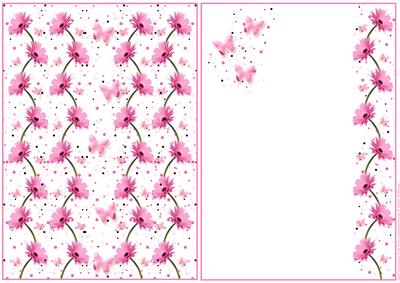 Pink Gerbera & Butterfly Wishes Card Bases