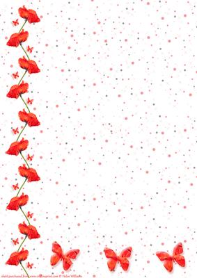 Poppy & Butterfly Wishes Card Base / Stationary