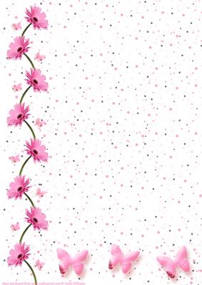 Pink Gerbera & Butterfly Wishes Card Base