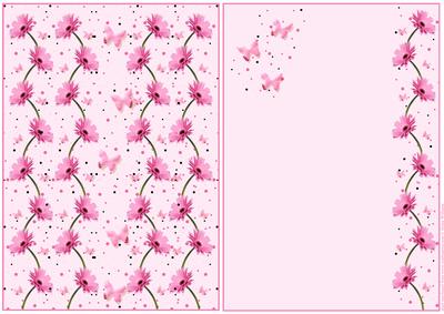 Pink Gerbera & Butterfly Wishes on Pink Card Bases