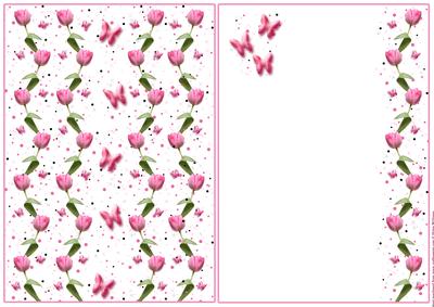 Pink Tulip & Butterfly Wishes Card Fronts