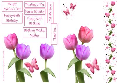 Pink Tulip & Butterfly Wishes Step by Step