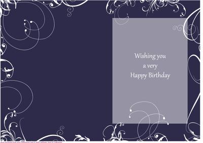 Swirl Insert Birthday in Purple 2 Birthday