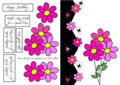 Daisy & Butterfly Wishes Step by Step in Colour