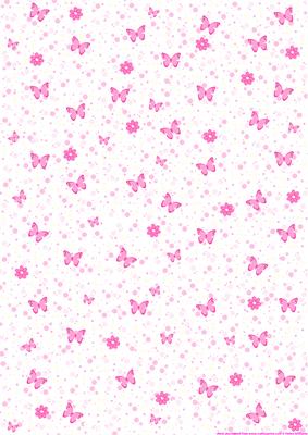 Pretty in Pinks Butterfly & Flowers Backing Paper
