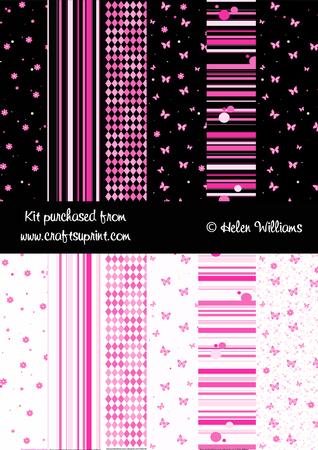 Pretty in Pink Butterfly Stripes Kit