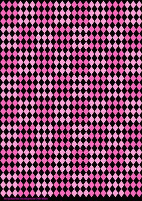 Pretty in Pinks on Black Harlequin Paper (small Design)