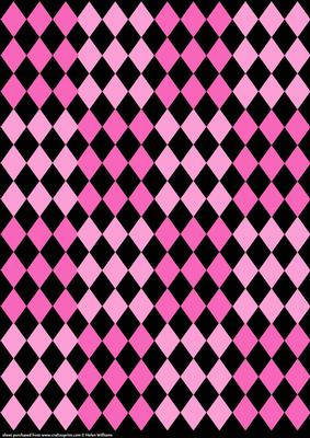 Pretty in Pinks on Black Harlequin Paper (larger Design)