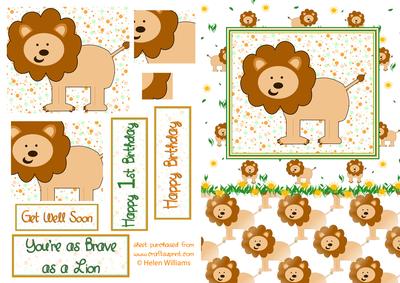 Reggie the Lion Pyramid Card