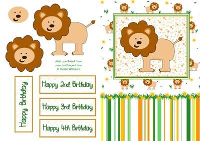 Reggie the Lion Step by Step Card