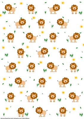 Reggie the Lion in the Sun Paper