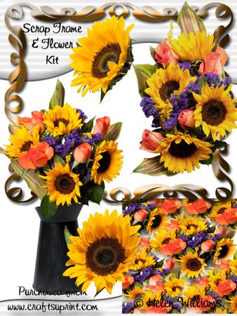 Sunflowers & Frame Scrap Kit Cu4cu Too