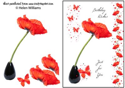 Poppy Birthday Quick Card or Step by Step