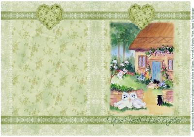 Two Westies & a Country Cottage New Home Quick Card