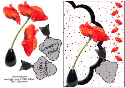 Dotty Poppy Envelope Card Step by Step