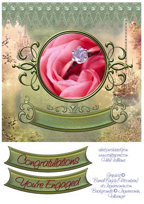Ring in a Pink Rose 8x8inch Topper