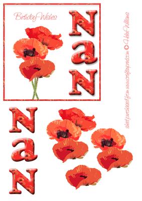 Nan Poppy Square Card Front