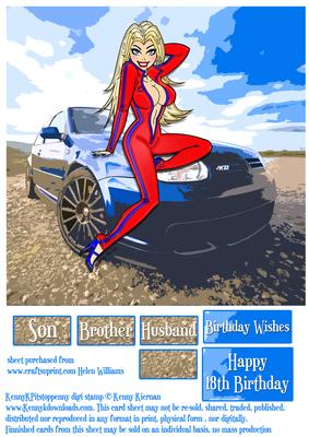 Sexy Pitstop Penny Car Topper 8x8 Inch