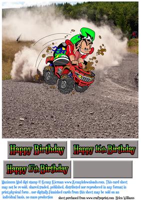 Quad Bike Maximum Mud 8x8 Inch Card Front
