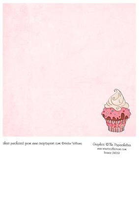 Cupcake in Pink & Chocolate 8x8 Inset