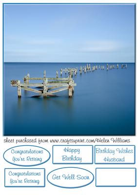 Old Pier in Blue Scenic Topper 8x8inch