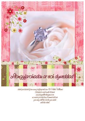 Llongyfarchiadau Ar Eich Dyweddiad Engagement Card Front