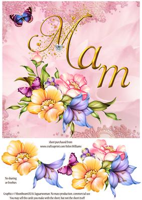 Flowers & Gems for Mam 8x8inch Step by Step