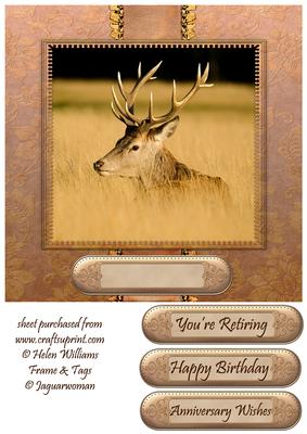 The Golden Hour, Stag 8x8inch Topper