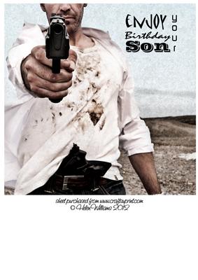 Action Hero Gun Birthday Topper for Son