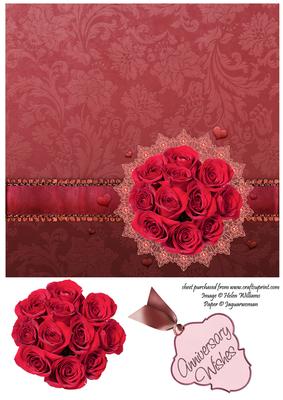 Posy of Roses 8x8inch Topper