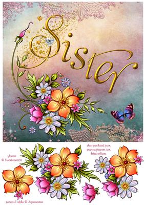 Sister Butterfly & Flowers Step by Step