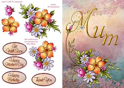 A5 Butterfly & Flowers Mum Step by Step