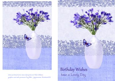 Californian Bluebells & Lace Quick Card